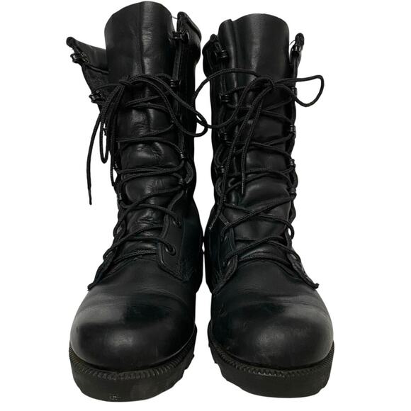 VTG ALTAMA Leather Lace Up Tactical Combat Boot 5 Mens 6.5 Womens Black USA 1997 - Picture 1 of 12